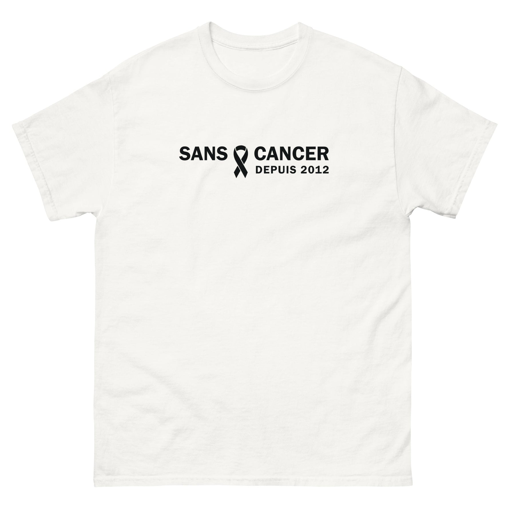 T-shirt classique (blanc) unisexe Anniversaire sans cancer 2012 - Christiane Constantineau