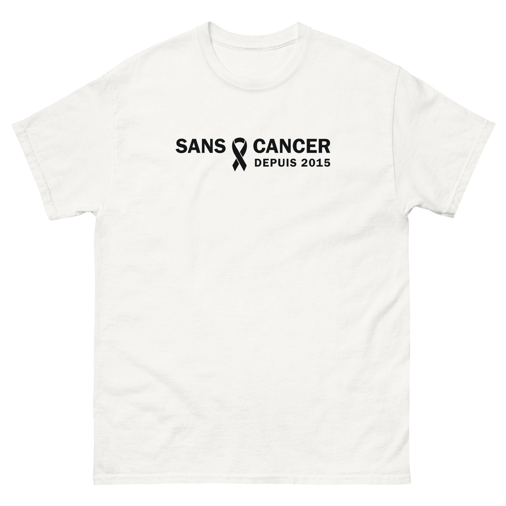 T-shirt classique (blanc) unisexe Anniversaire sans cancer 2015 - Christiane Constantineau