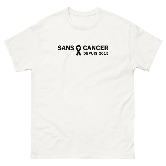 T-shirt classique (blanc) unisexe Anniversaire sans cancer 2015 - Christiane Constantineau