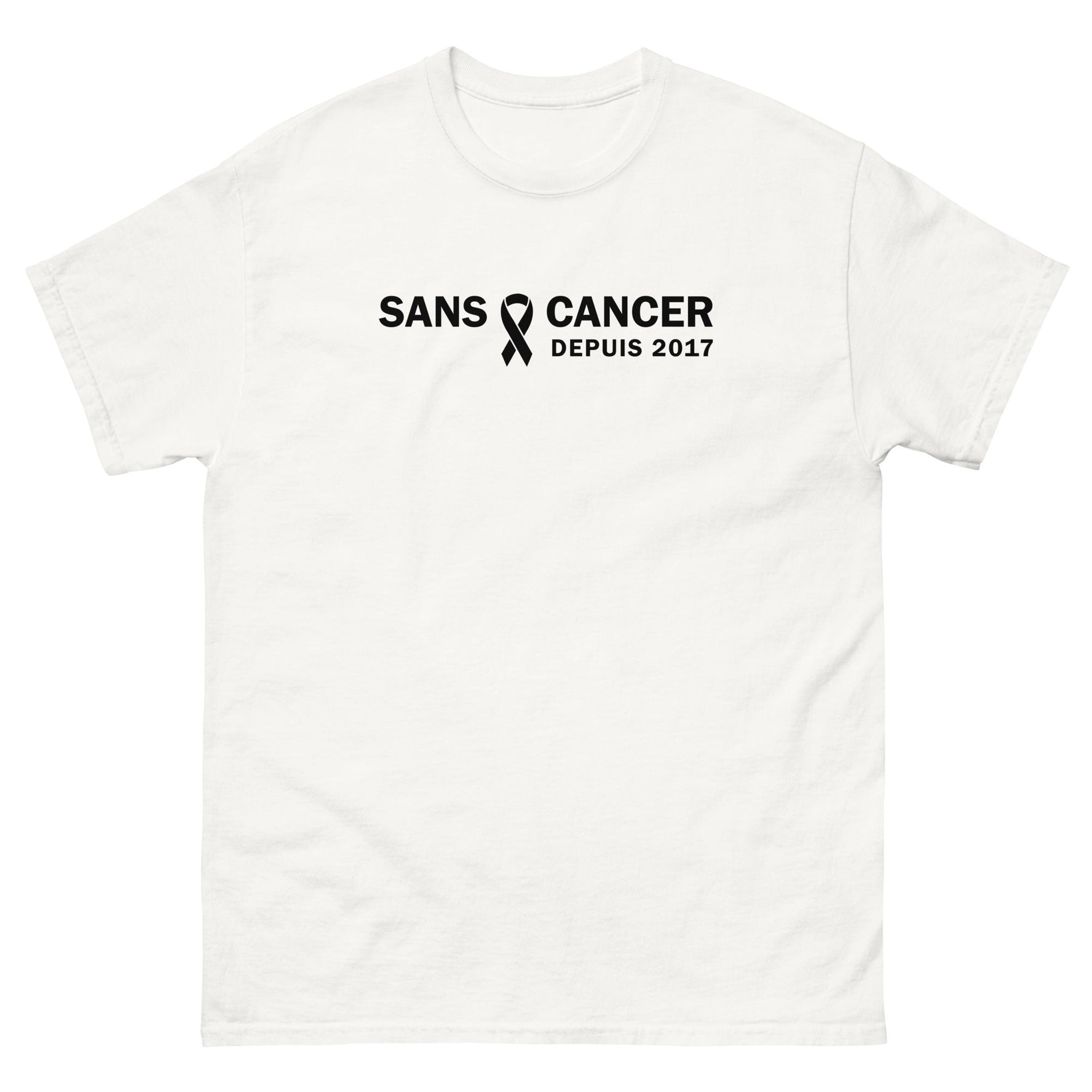 T-shirt classique (blanc) unisexe Anniversaire sans cancer 2017 - Christiane Constantineau