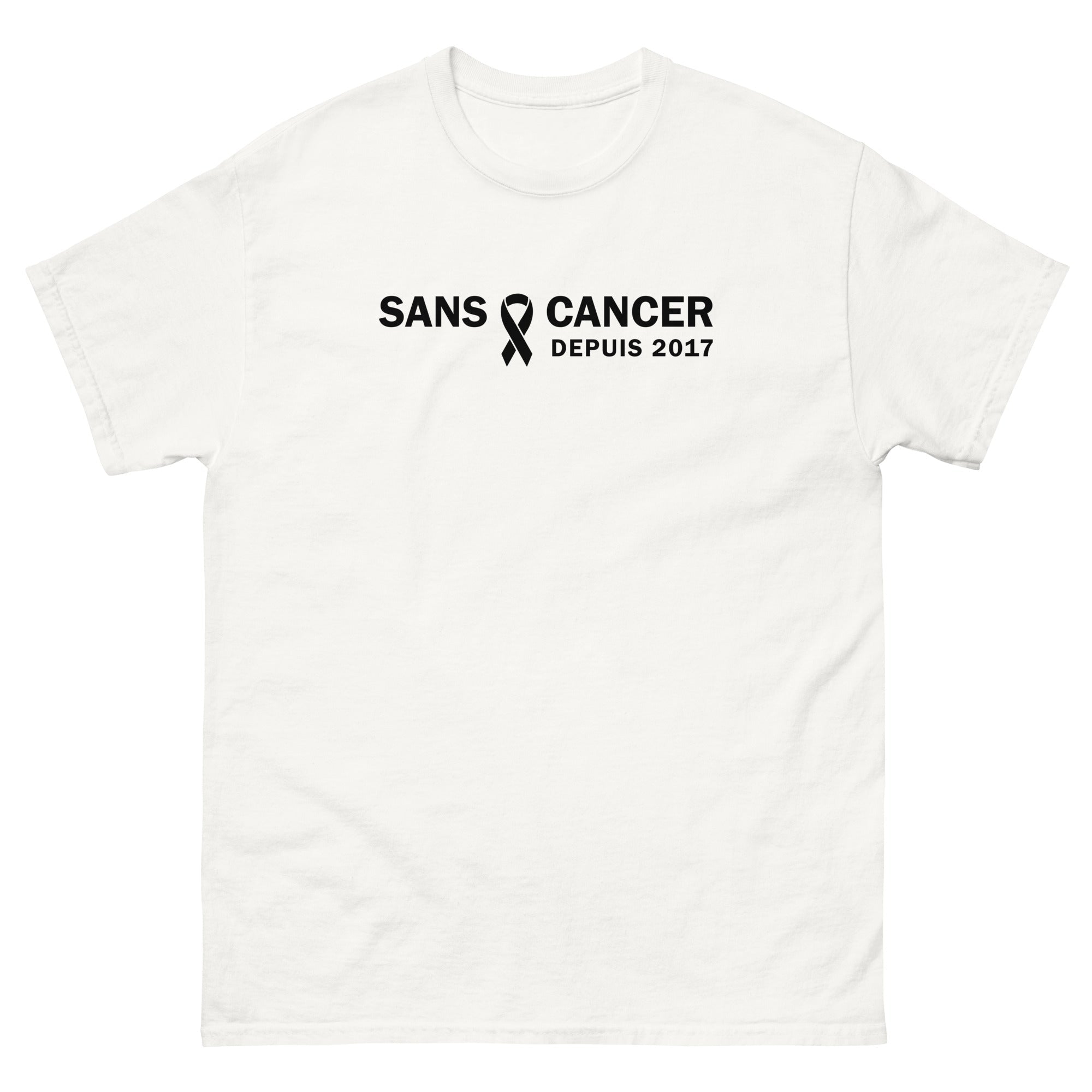 T-shirt classique (blanc) unisexe Anniversaire sans cancer 2017 - Christiane Constantineau