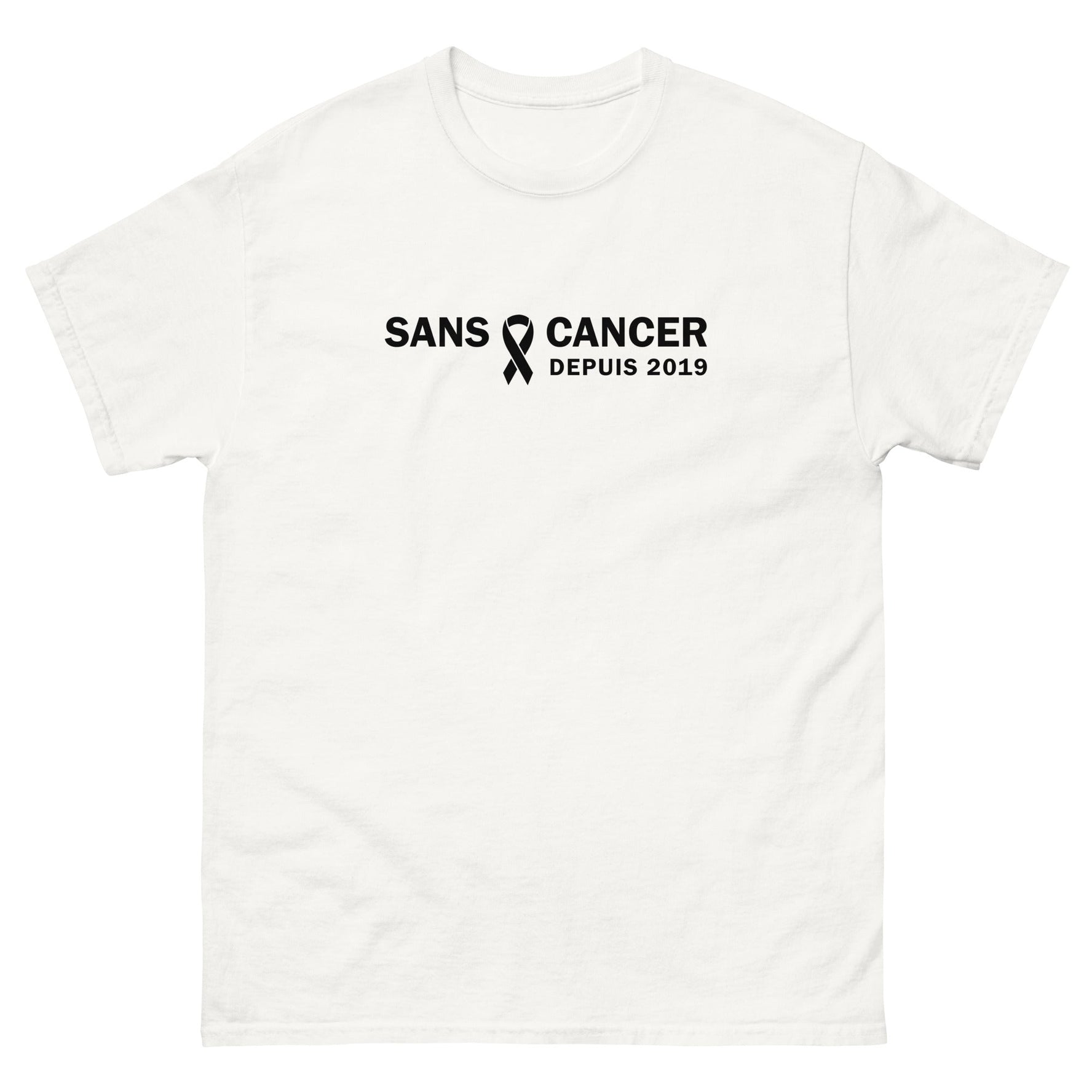 T-shirt classique (blanc) unisexe Anniversaire sans cancer 2019 - Christiane Constantineau