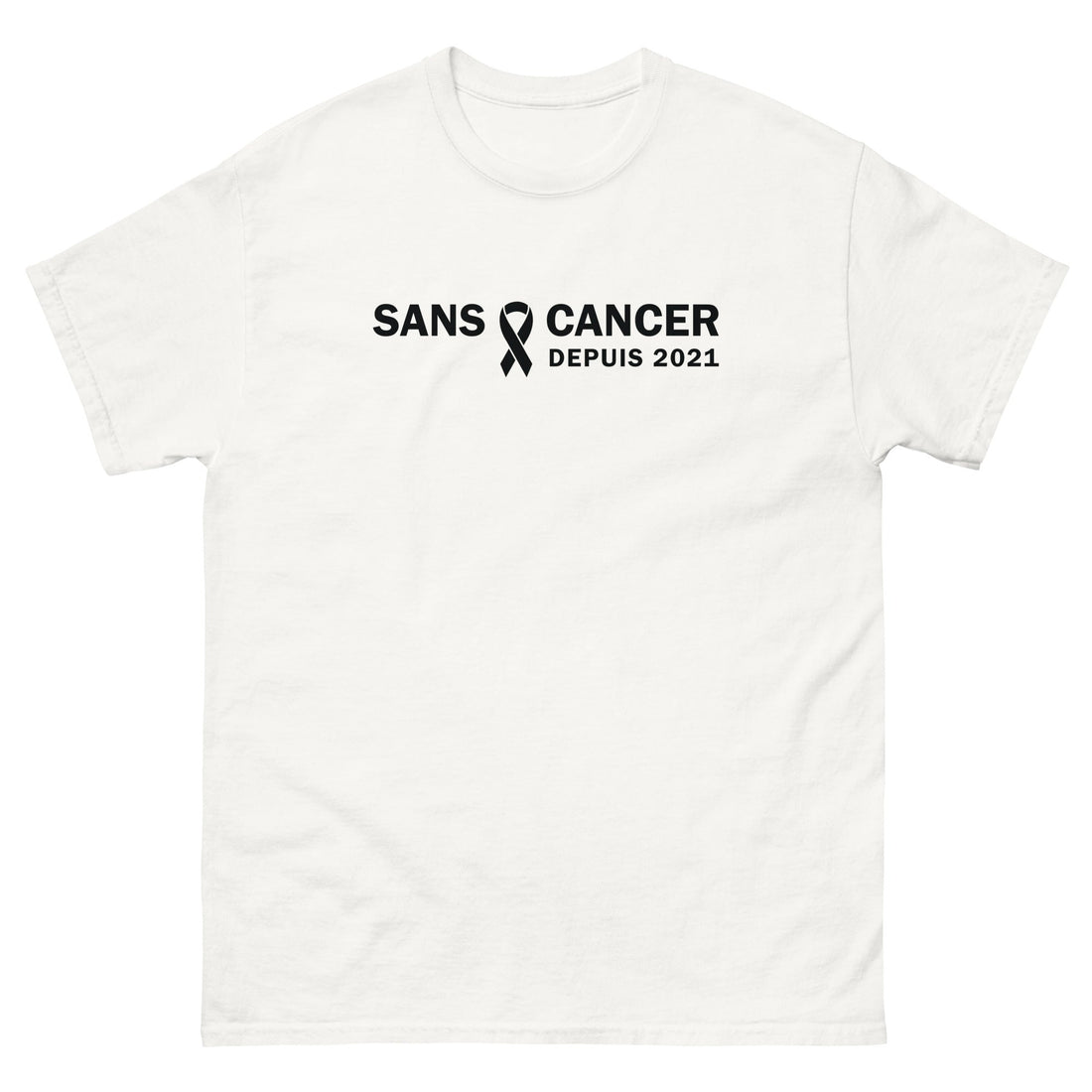 T-shirt classique (blanc) unisexe Anniversaire sans cancer 2021 - Christiane Constantineau