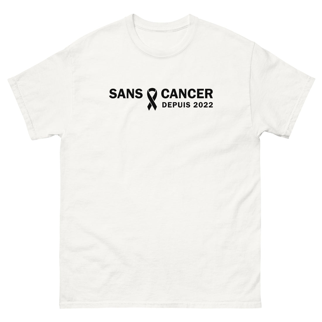 T-shirt classique (blanc) unisexe Anniversaire sans cancer 2022 - Christiane Constantineau
