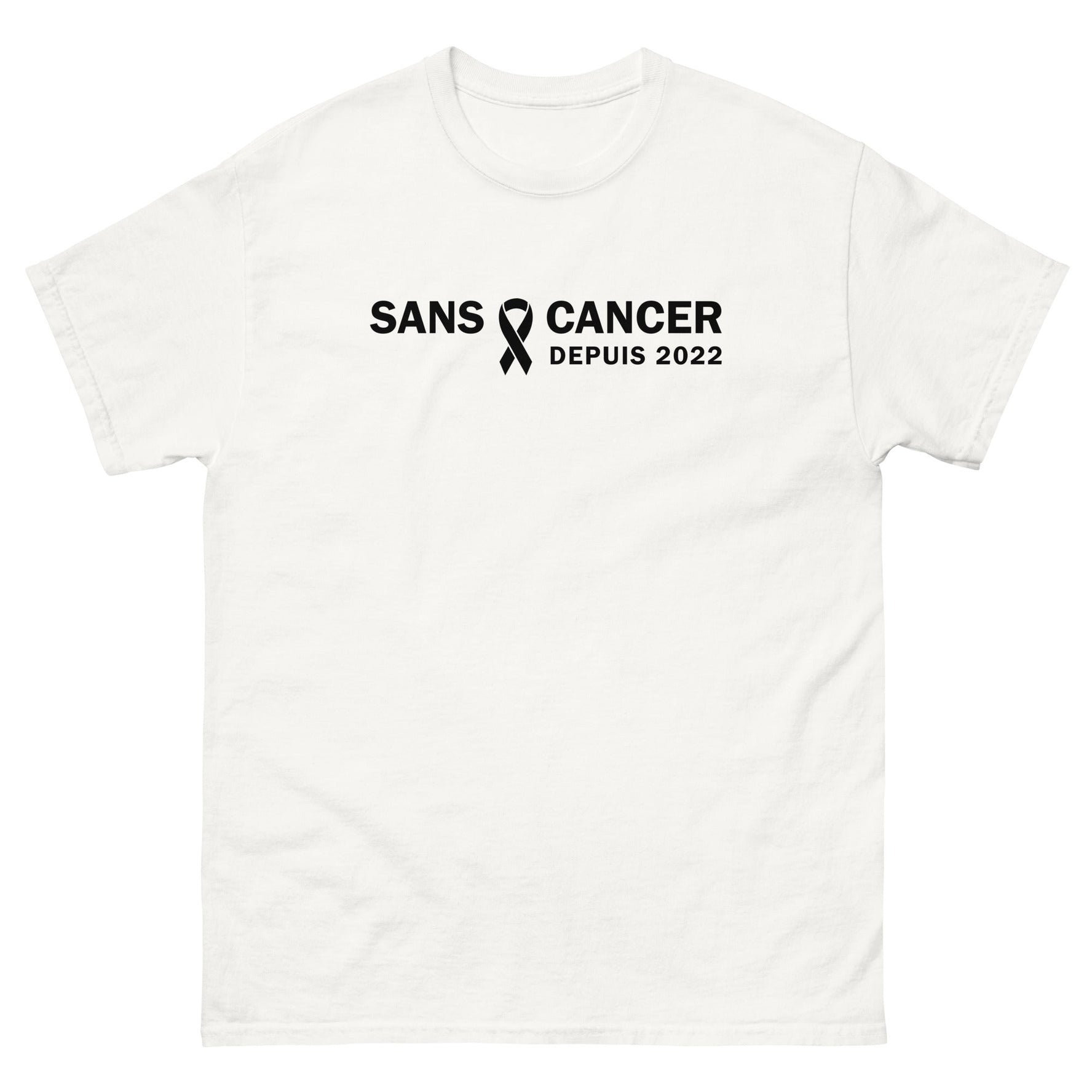 T-shirt classique (blanc) unisexe Anniversaire sans cancer 2022 - Christiane Constantineau