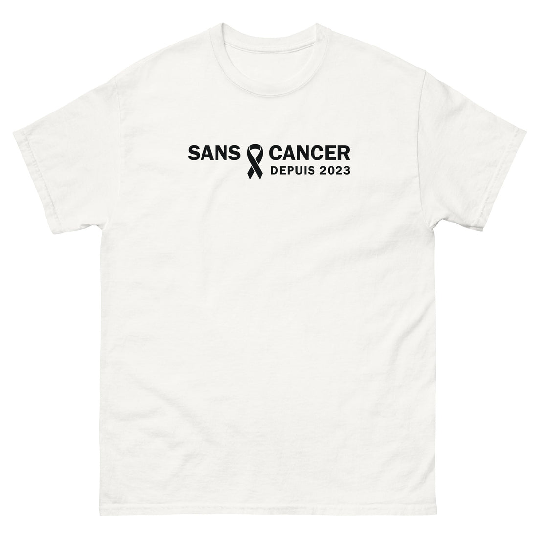 T-shirt classique (blanc) unisexe Anniversaire sans cancer 2023 - Christiane Constantineau