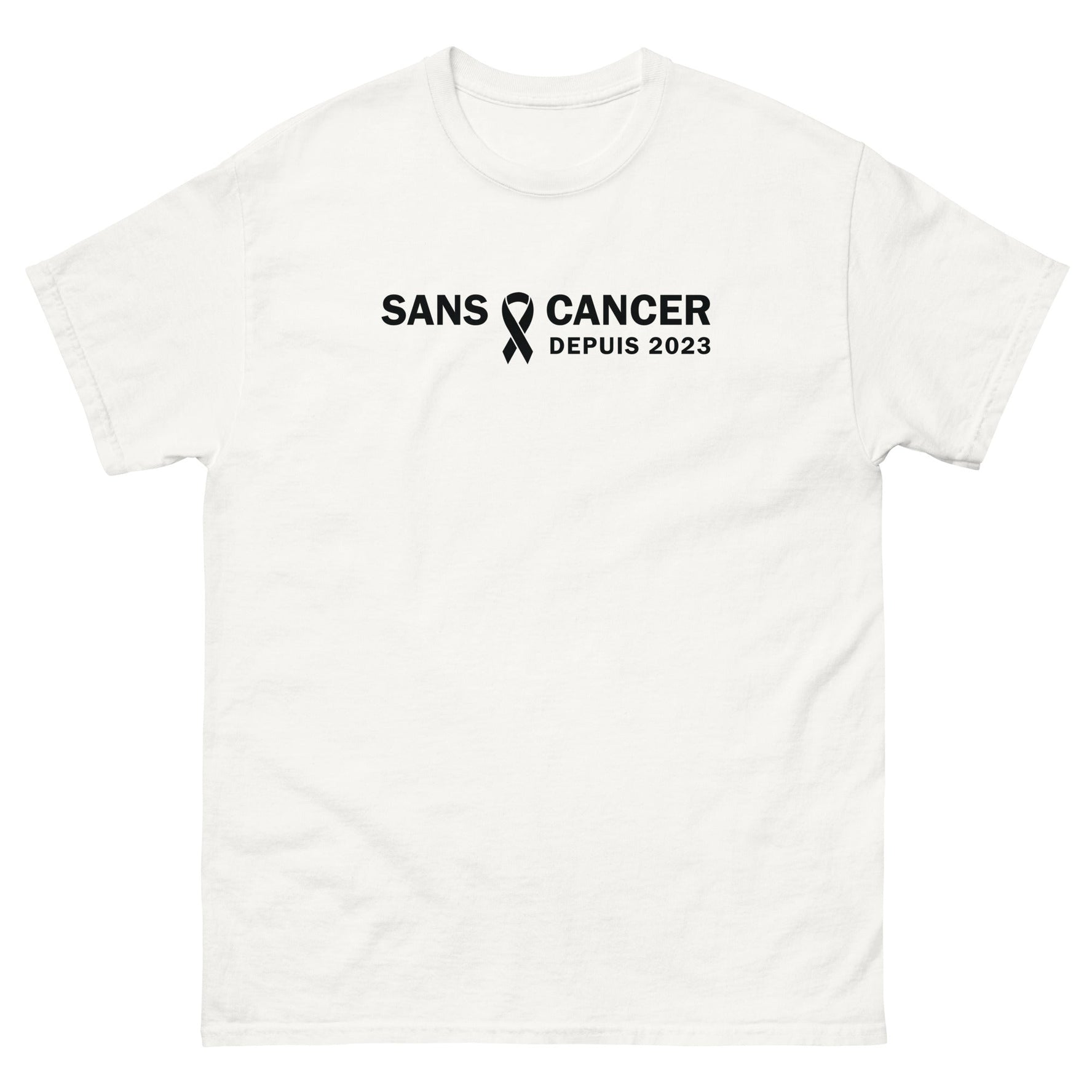 T-shirt classique (blanc) unisexe Anniversaire sans cancer 2023 - Christiane Constantineau