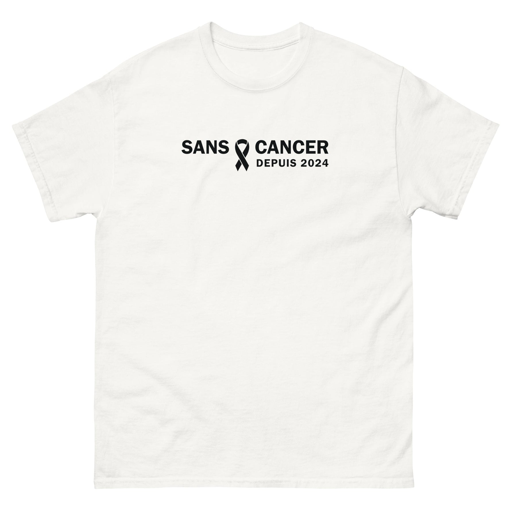 T-shirt classique (blanc) unisexe Anniversaire sans cancer 2024 - Christiane Constantineau