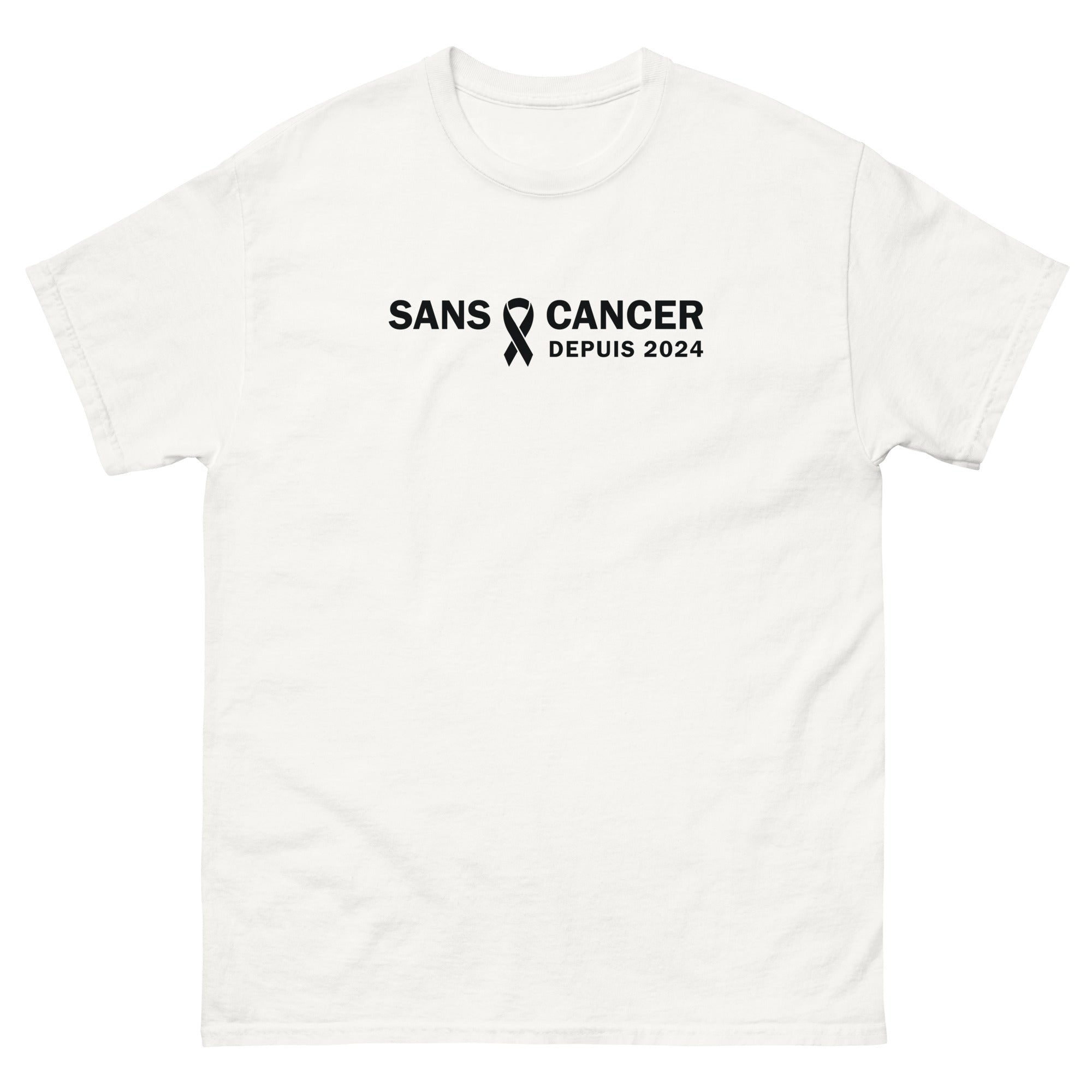 T-shirt classique (blanc) unisexe Anniversaire sans cancer 2024 - Christiane Constantineau