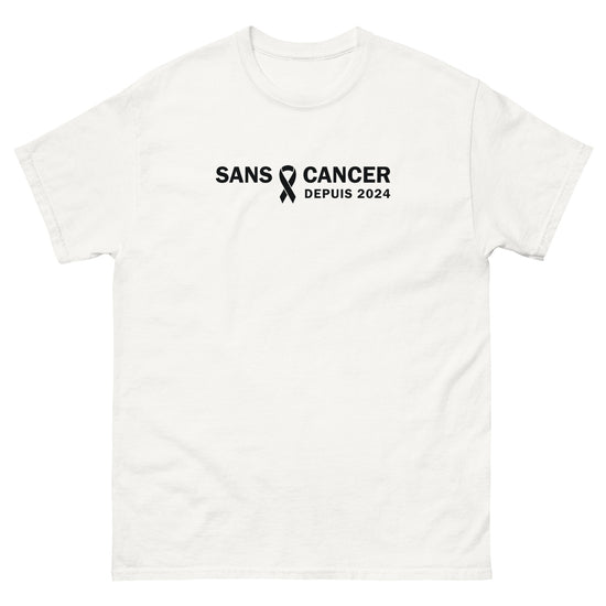 T-shirt classique (blanc) unisexe Anniversaire sans cancer 2024 - Christiane Constantineau
