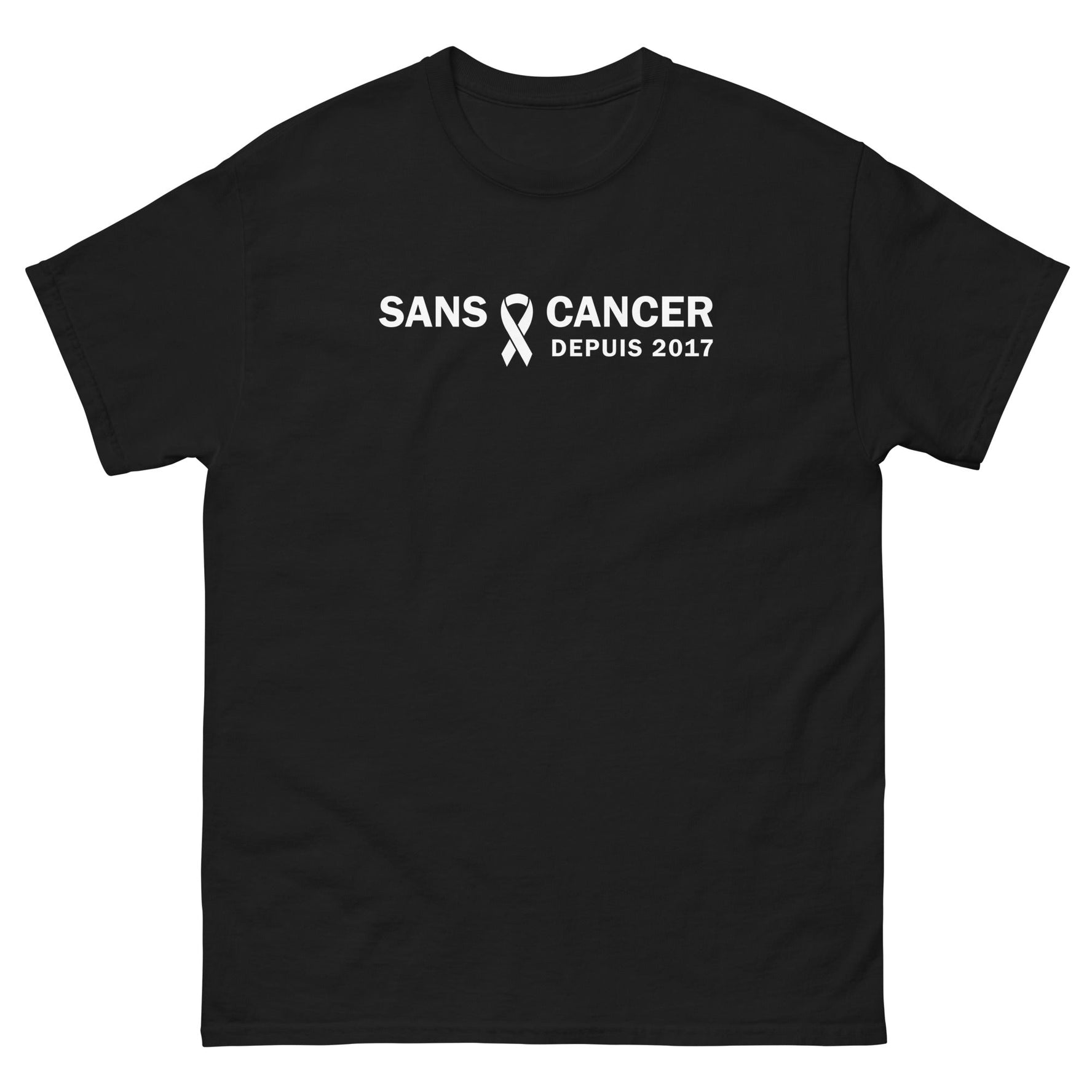 T-shirt classique (noir) unisexe Anniversaire sans cancer 2017 - Christiane Constantineau