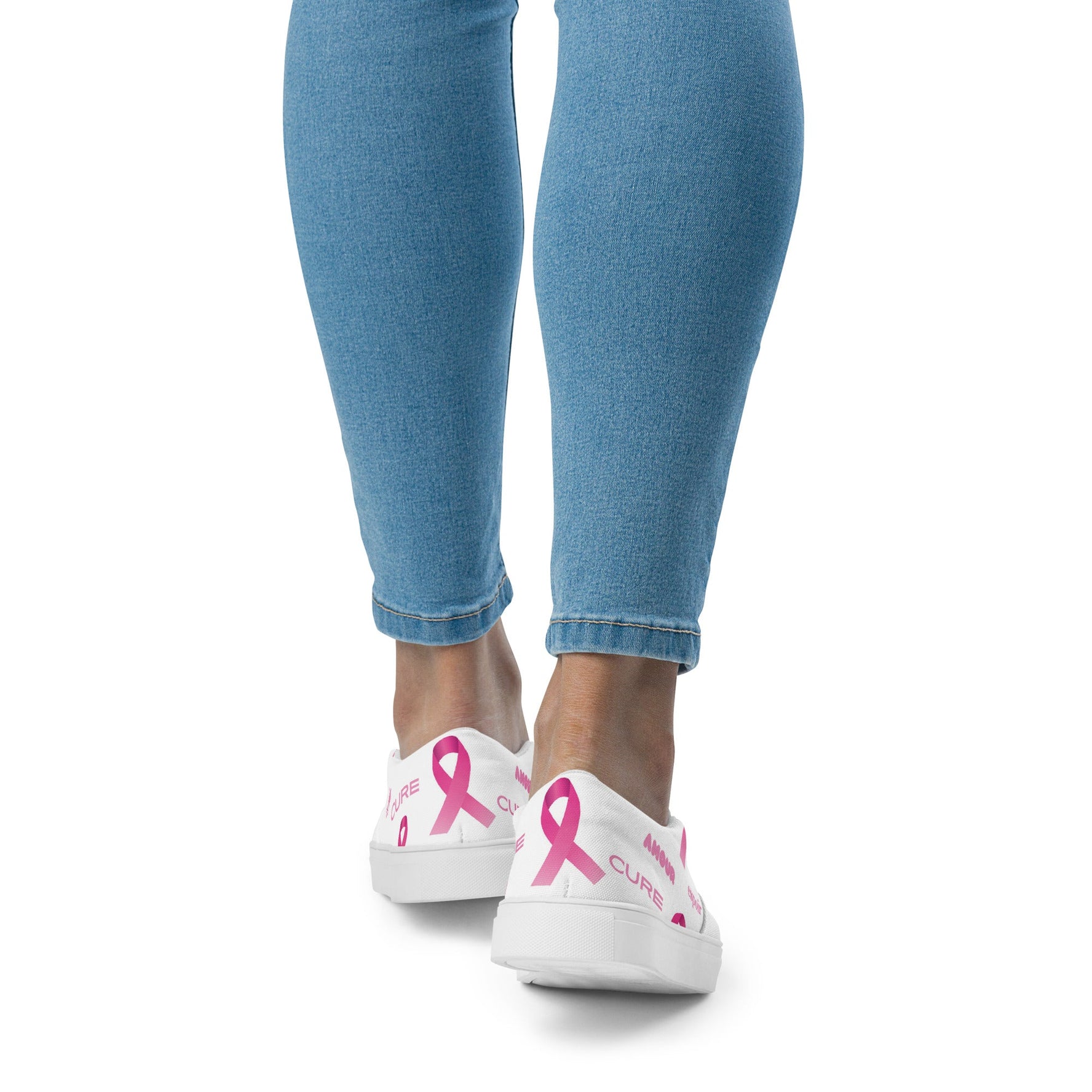 Tennis en toile sans lacets femme (blanche) -Basket- Christiane Constantineau