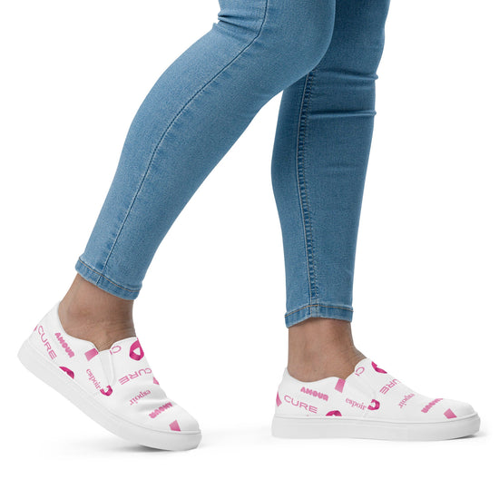 Tennis en toile sans lacets femme (blanche) -Basket- Christiane Constantineau