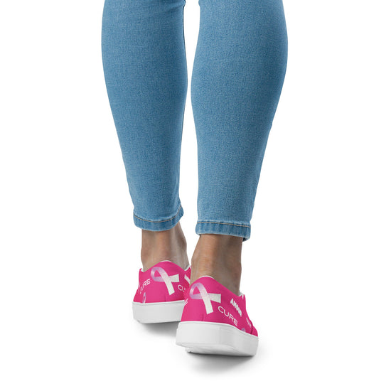 Tennis en toile sans lacets femme (rose) -Basket- Christiane Constantineau