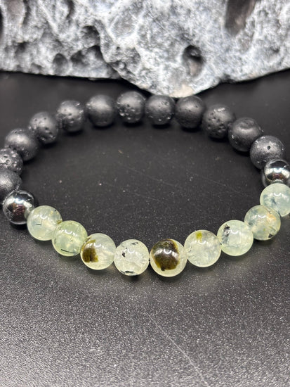Vitalité : énergie et bien-être | Pierre de préhnite | Bracelet diffuseur -Bracelet- Christiane Constantineau